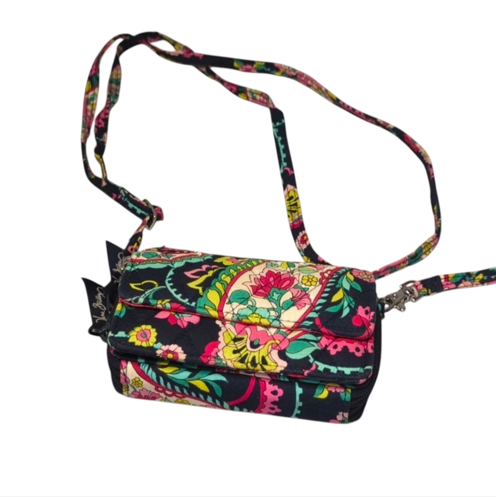 Vera Bradley All in One Crossbody Purse Bag Petal Paisley Retired 2014 P…